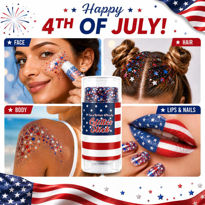 (2-Pack) 4th of July Glitter Stick - 250th Anniversay Edition