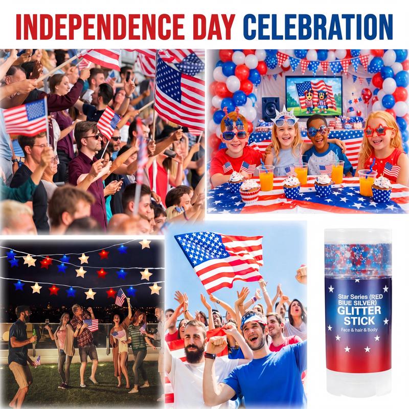 (2-Pack) 4th of July Glitter Stick - 250th Anniversay Edition